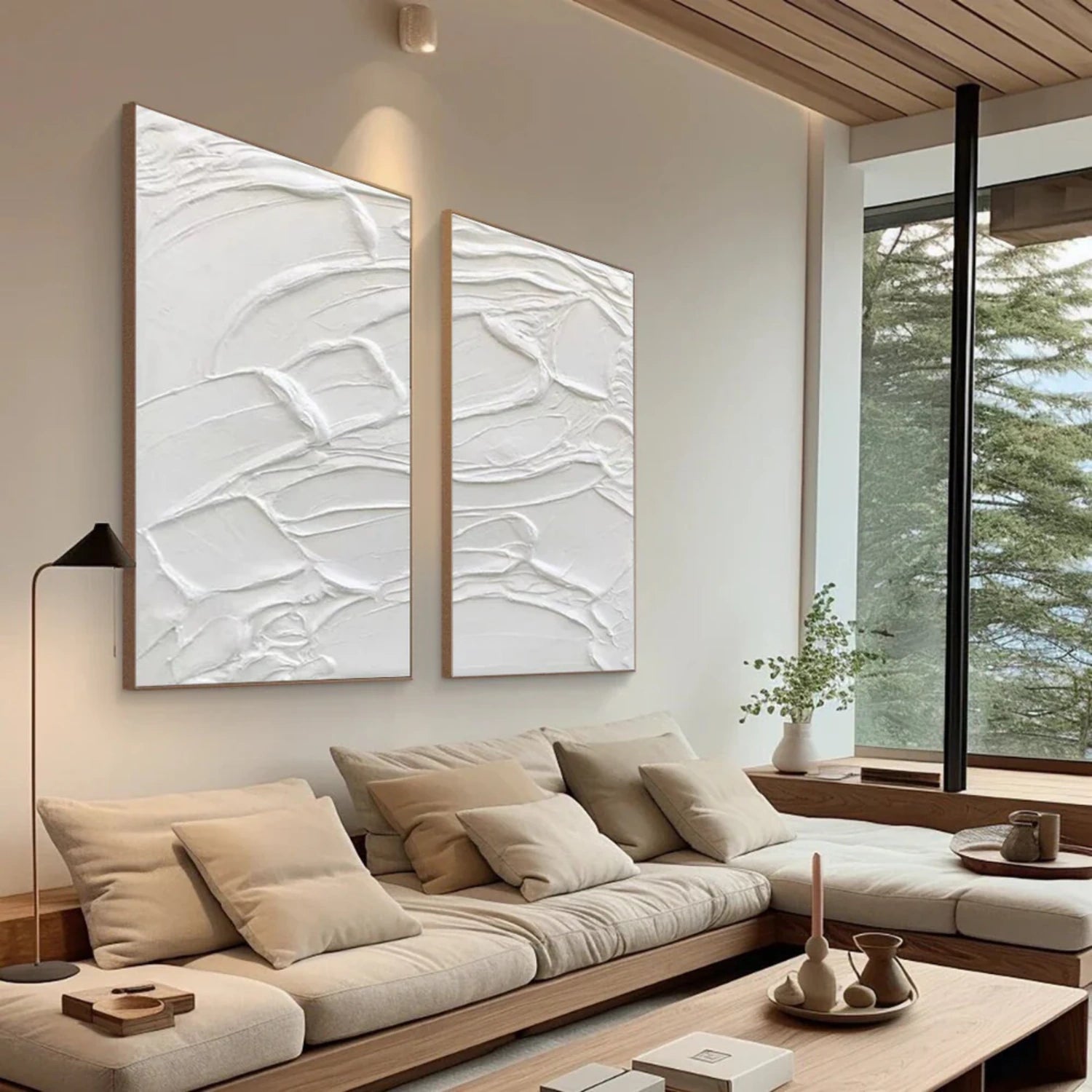 Premium White Textured Painting Canvas Set of 2 - Professional Artist Grade Stretched Cotton Canvas for Oil & Acrylic Painting - Perfect for Home Decor, Studio Art & DIY Projects #MM316