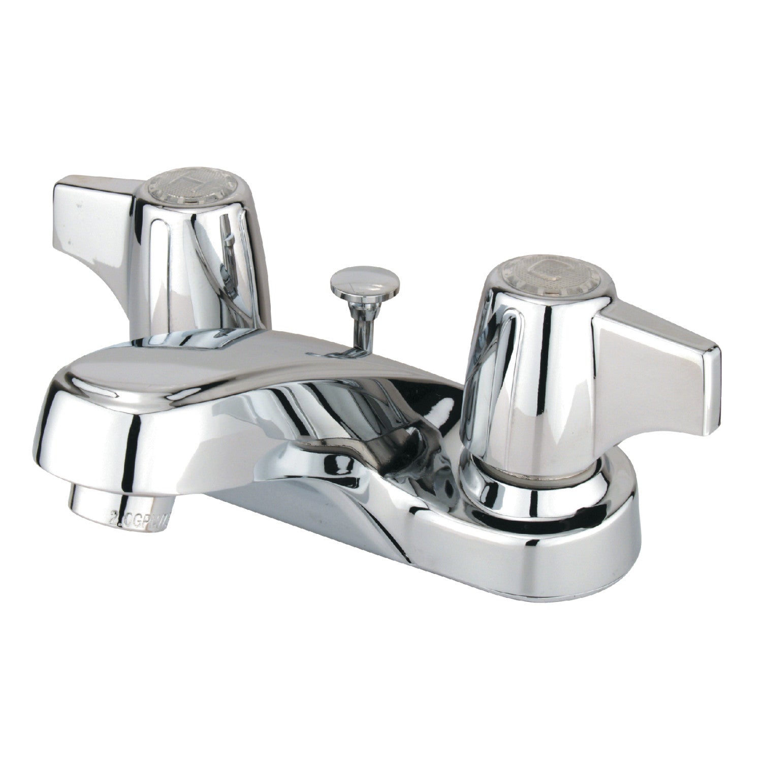 Americana GKB160B 4 Inch Centerset Bathroom Faucet - Double Handle Deck Mount 3 Hole Sink Faucet with Brass Pop Up Drain, Polished Chrome Finish - Perfect for Bathroom Vanity, Guest Bath & Powder Room Renovations