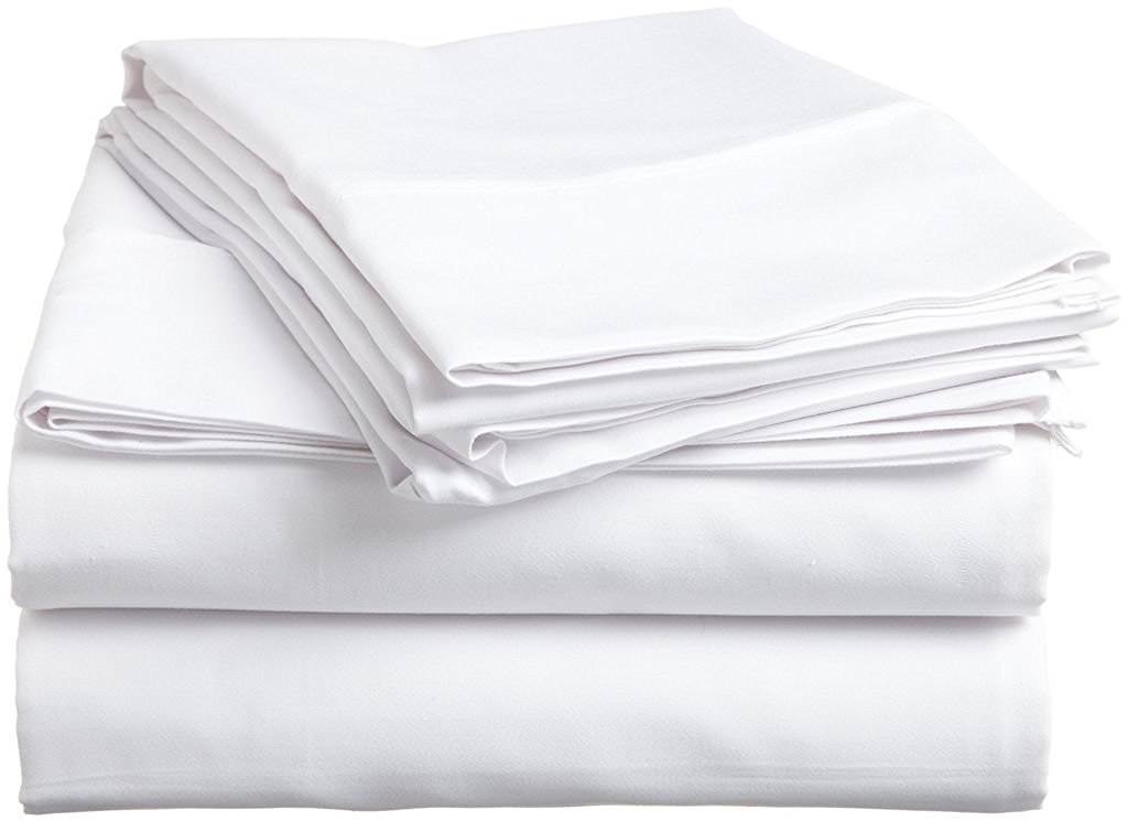 Premium 100% Cotton Full Size Deep Pocket Bed Sheets Set - Soft & Breathable White Sheets for Comfortable Sleep - Perfect for Guest Rooms, Dorms & Home Use