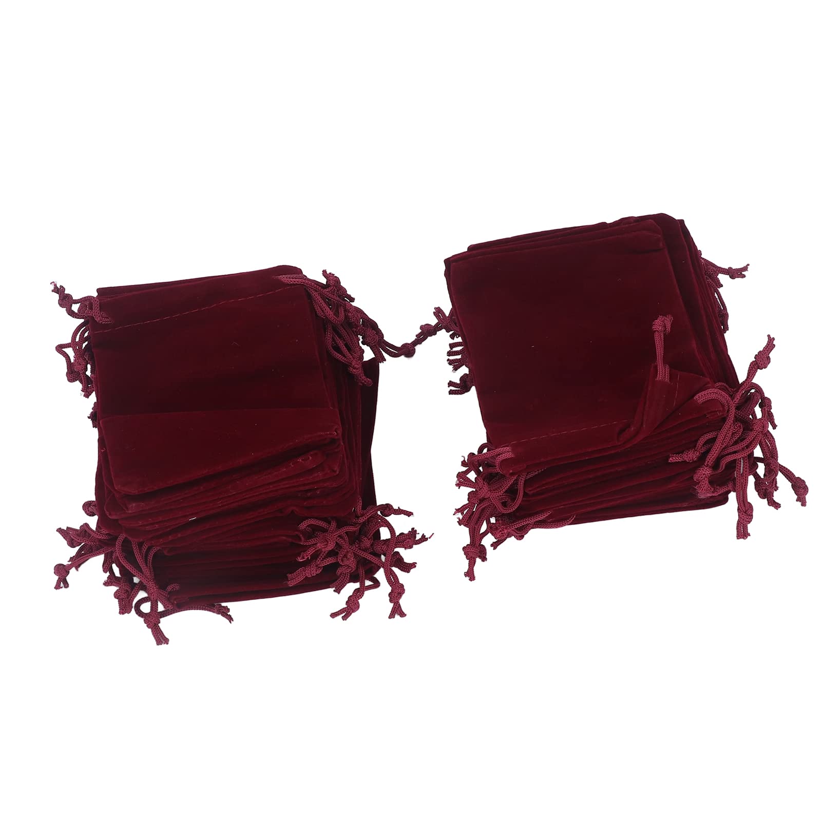 Premium Flannel Jewelry Gift Bags for Party Favors, Wedding Decorations & Craft Gifts - Elegant Wine Red Pouch for Jewelry Storage & Special Occasions