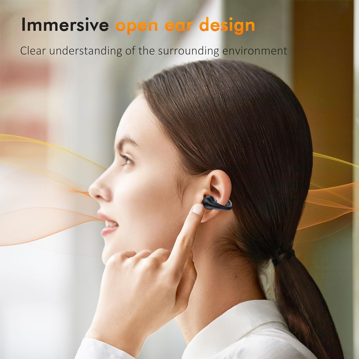Open Ear Clip Wireless Earbuds Bluetooth 5.3 - Sports Earphones with Built-in Mic, Secure Ear Hooks & Wireless Charging Case - IPX7 Waterproof for Running, Cycling, Gym Workouts & Outdoor Activities