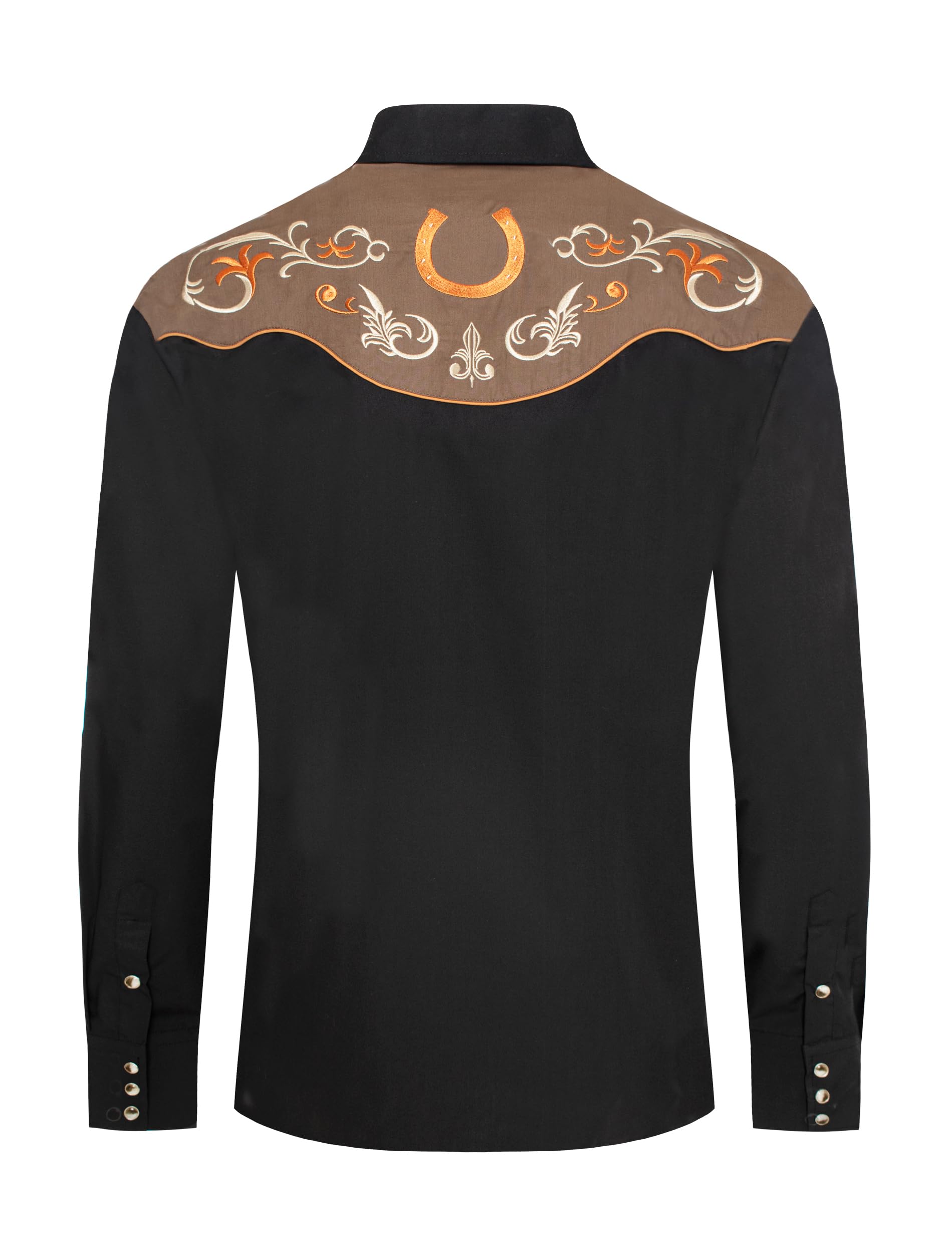 Men's Casual Button Down Long Sleeve Shirts - Embroidered Western Cowboy Shirts for Country Style & Outdoor Wear | Perfect for Rodeo, Ranch Work, and Western Fashion