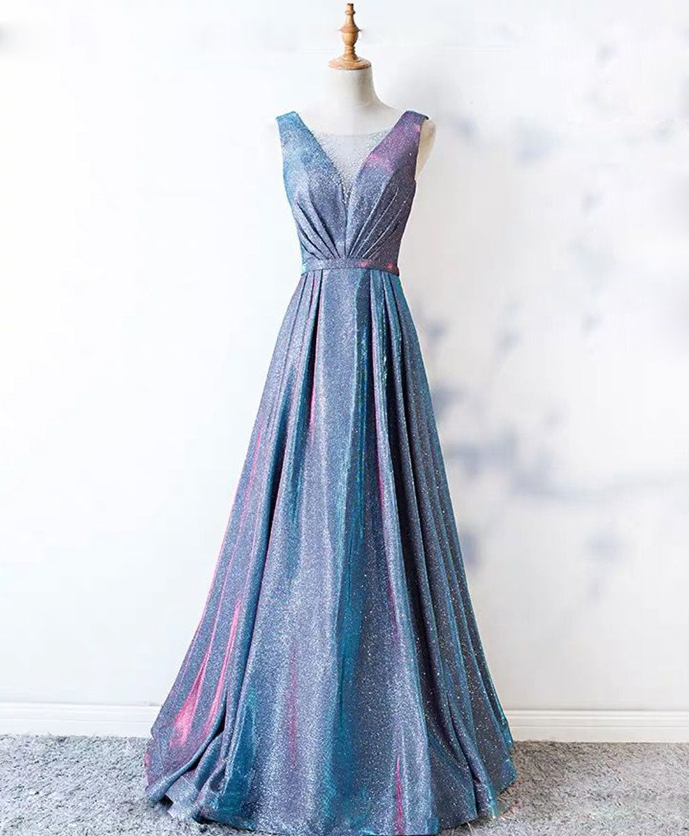 Elegant Blue Sequin Long Prom Dress for Women - Stunning Formal Gown for Homecoming, Evening Parties & Special Occasions