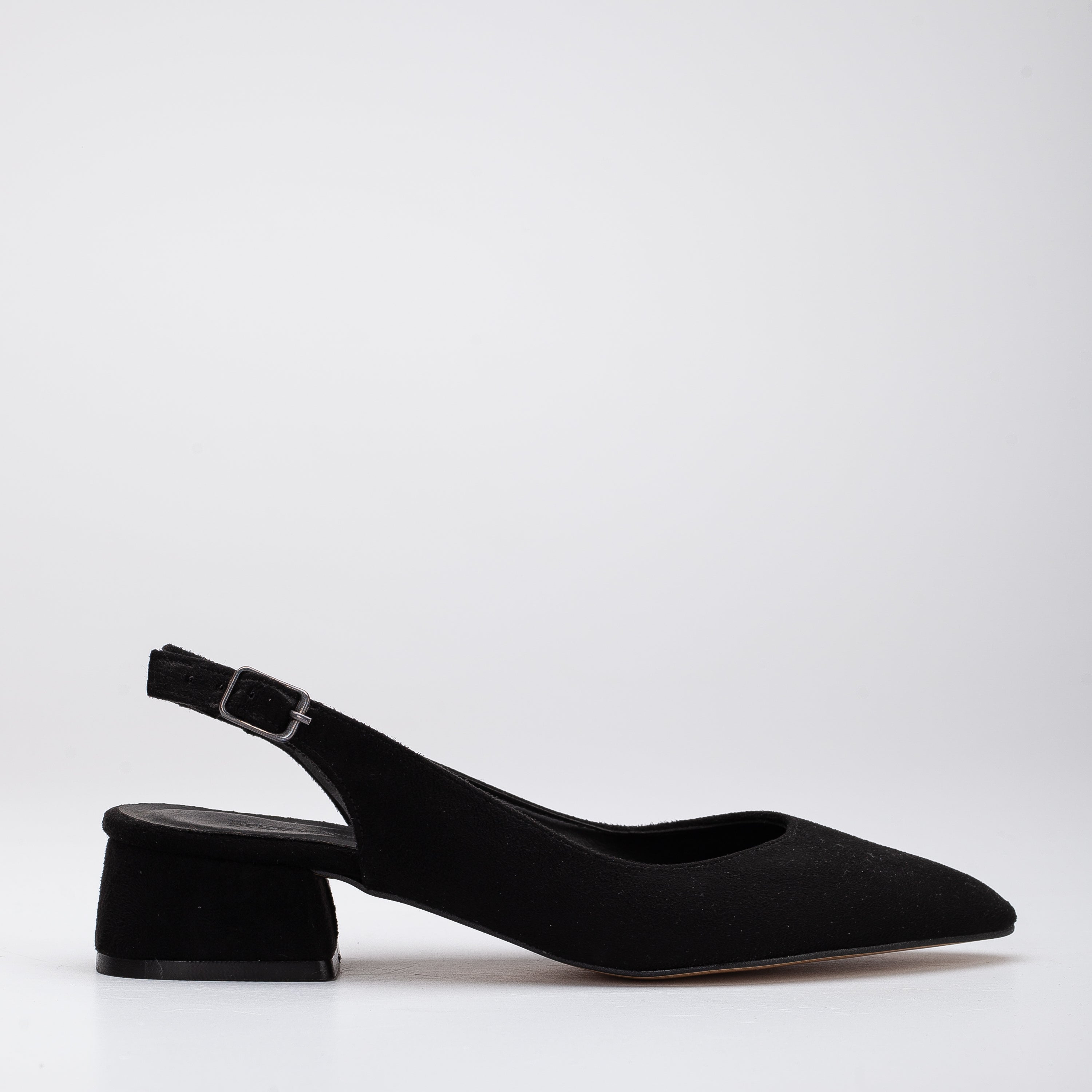 Emma Black Suede Slingback Heels - Women's Comfortable Dress Shoes for Work, Party & Evening Wear