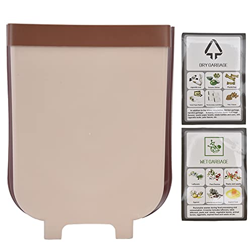Horoper Retractable Folding Trash Can - Hanging Kitchen Dustbin for Cabinet Door, Space-Saving Household Garbage Bin (Coffee Color) - Perfect for Small Kitchens, RVs & Under-Sink Storage