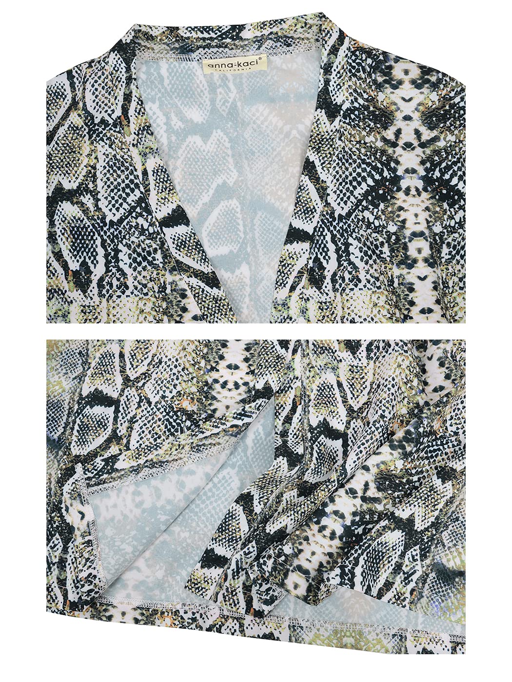 Anna-Kaci Women's Floral Print Short Sleeve Cardigan - Lightweight Long Open Front Kimono Cover Up - Perfect for Beach, Vacation & Casual Outfits