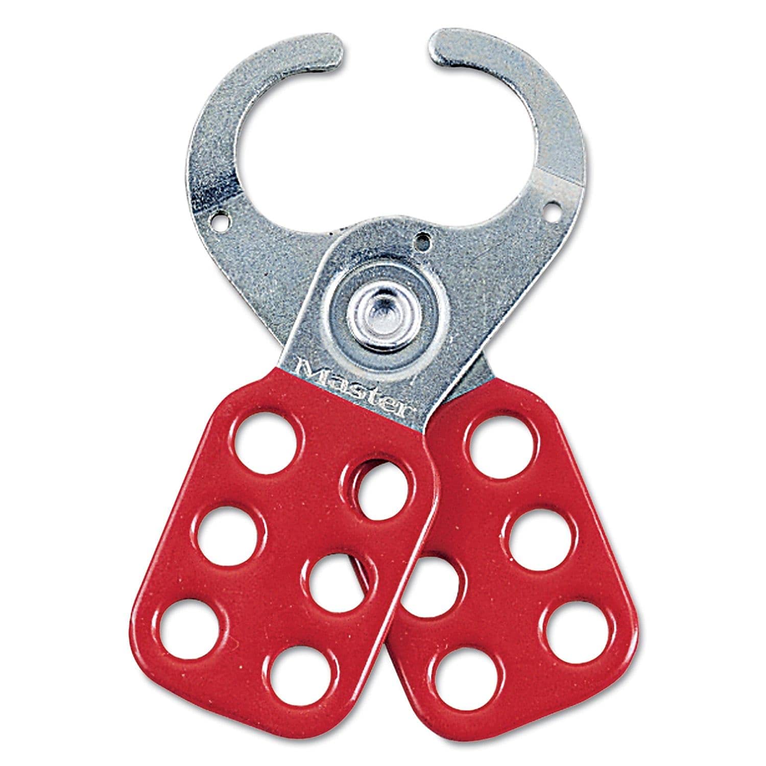Master Lock 421 Lockout Tagout Hasp with Vinyl-Coated Handle & Extended Jaw - Red | Industrial Safety Lock for Equipment Maintenance & OSHA Compliance