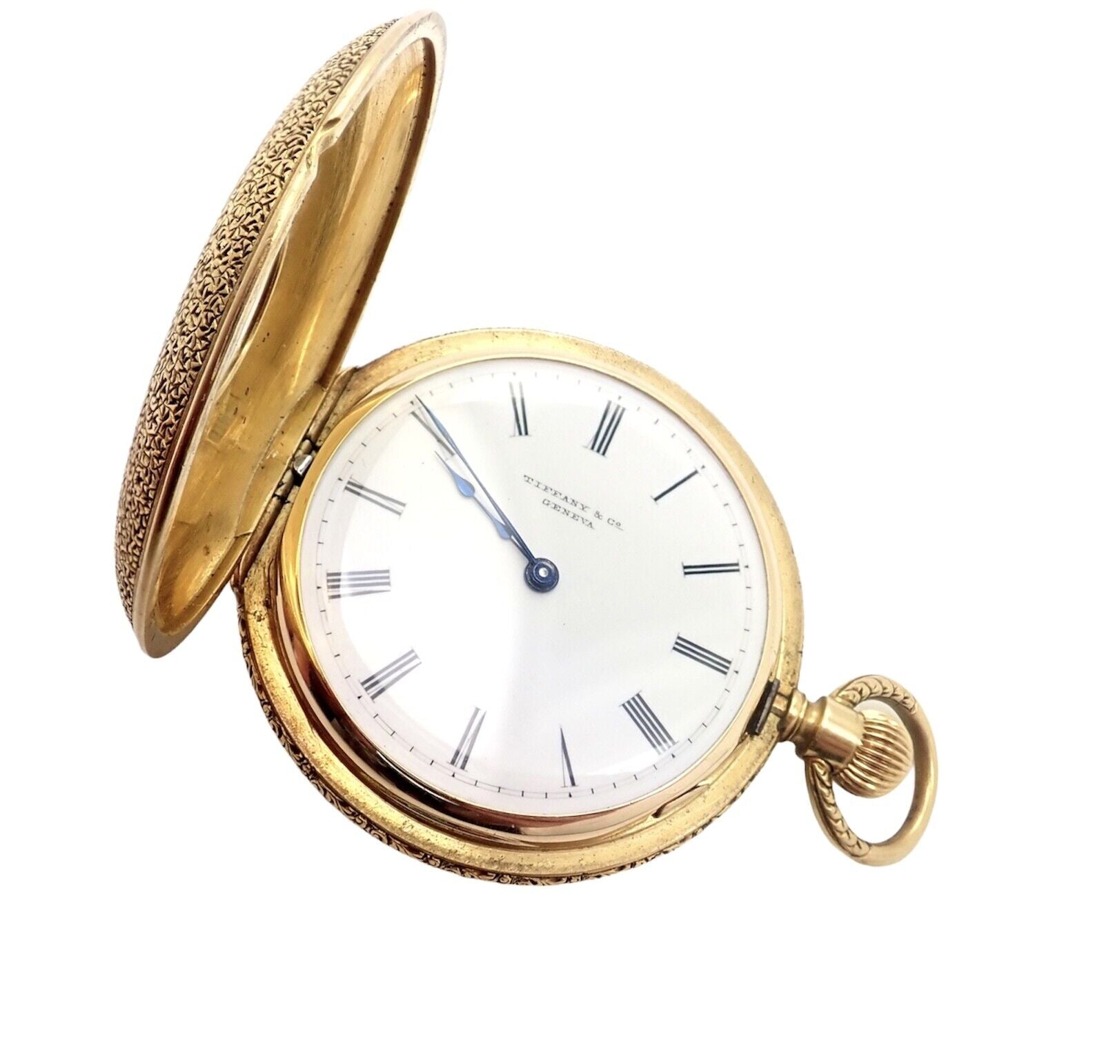 Vintage Tiffany & Co. Geneva 18K Yellow Gold Ladies Pocket Watch 36mm - Elegant Antique Timepiece for Women's Fashion & Collectible Gift