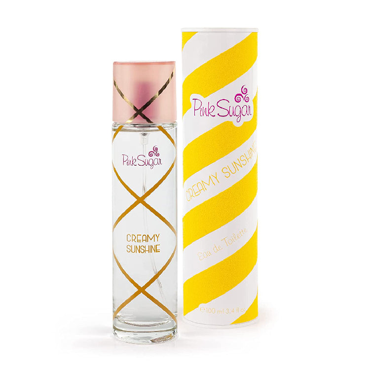 Aquolina Pink Sugar Creamy Sunshine Women's Perfume - Floral Vanilla Eau De Toilette Spray 3.4 oz - Sweet Fragrance for Date Night & Everyday Wear