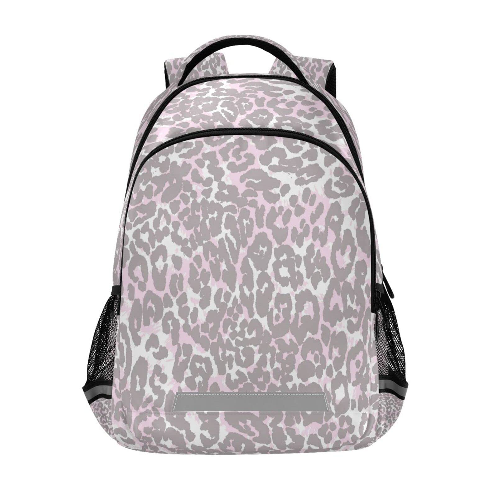 Leopard Print Pink Laptop Backpack - Adjustable Chest Strap Casual Daypack for Men & Women | Perfect for Work, School, Gym & Travel