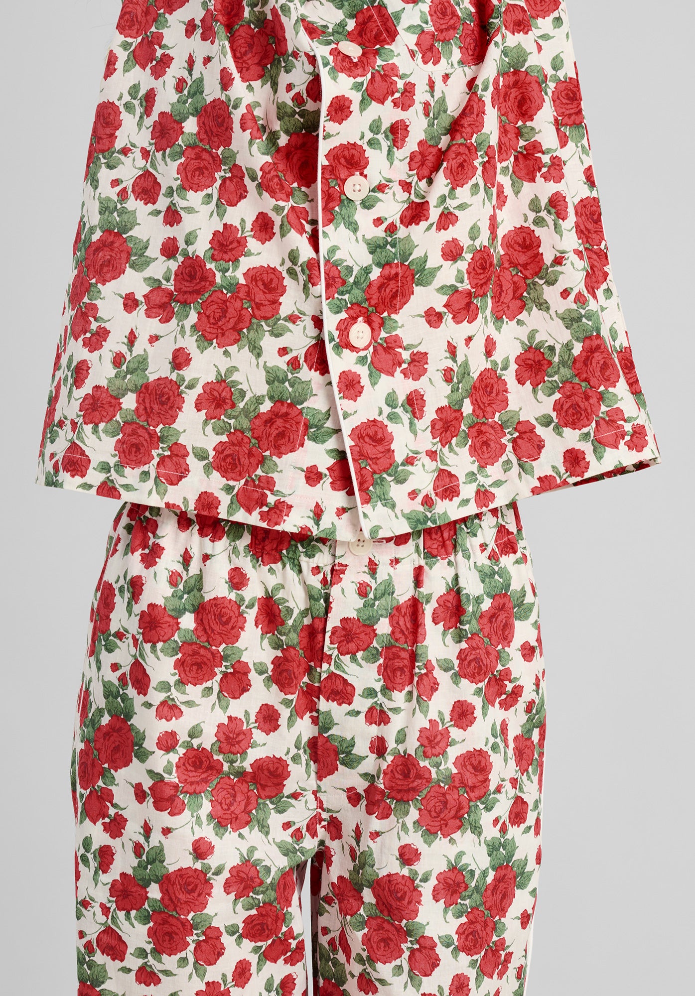 Margaret Linen Pajama Set - Liberty Carline Roses Floral Print Women's Sleepwear | Soft & Breathable Loungewear for Relaxation & Comfortable Sleep