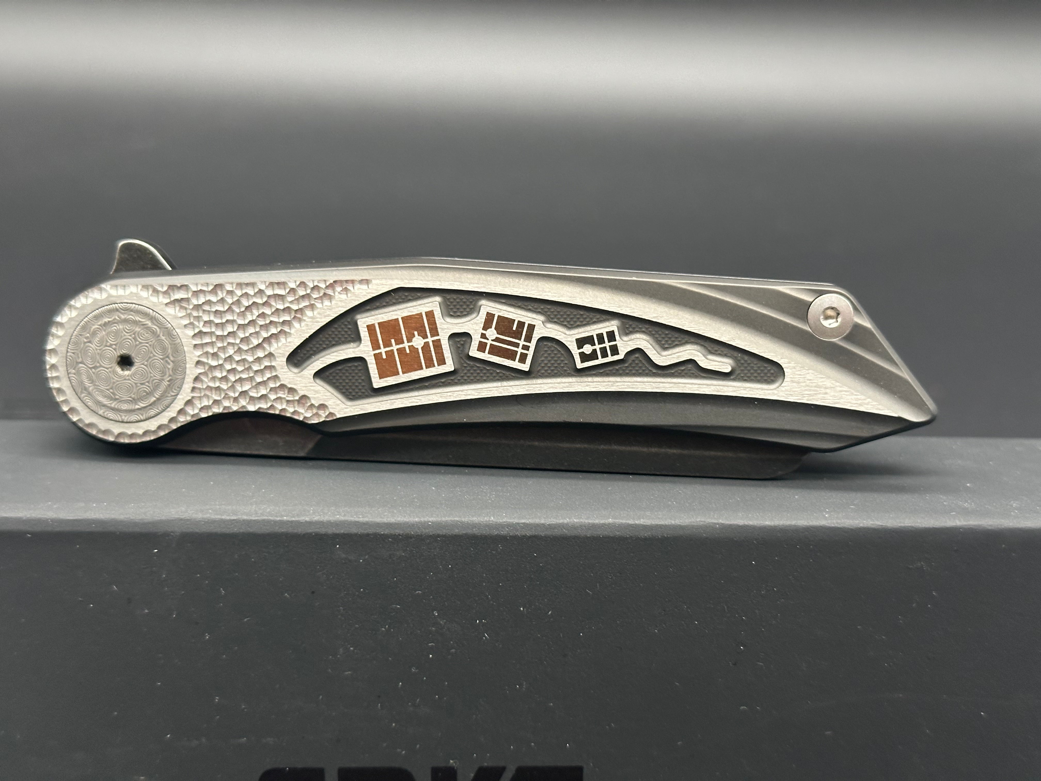 CRKT Fortuitous MagnaCut Folding Pocket Knife - Black Titanium Handle with Inlay - EDC Tactical Knife for Outdoor Camping, Hiking & Everyday Carry