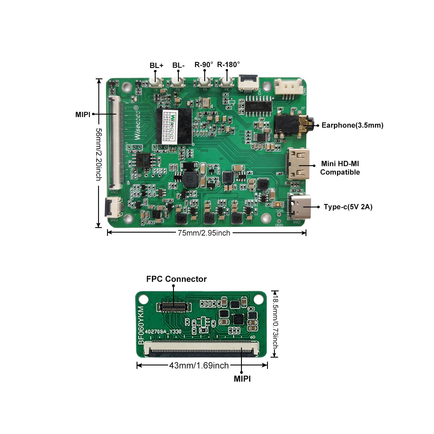 7.8 Inch Flexible AMOLED Display - FHD 1920x1440 Curved Bendable Screen with HDMI Driver Board | DIY Prototype OLED Monitor Kit (No Enclosure) | Compatible with Windows, Mac, Linux | Perfect for Wearable Tech, Smart Devices & Interactive Displays