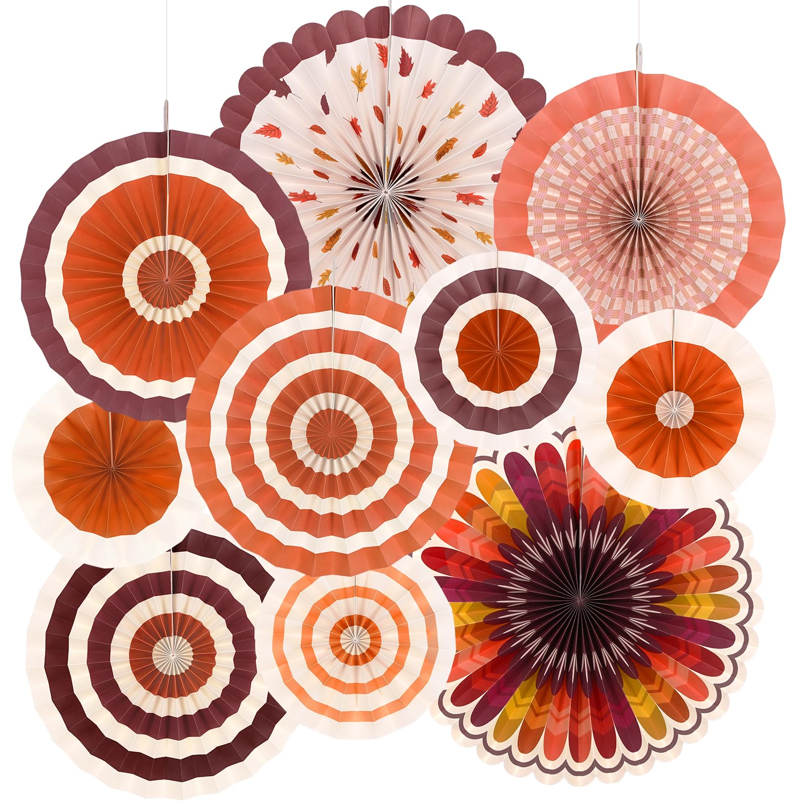 Thanksgiving Party Supplies Kit - Elegant Autumn-Themed Decorations Set with Fall Paper Fans | Perfect for Thanksgiving Dinner, Harvest Festival & Seasonal Home Decor