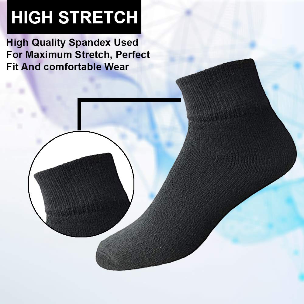 Yacht & Smith Men's Cotton Athletic Mid Ankle Socks - Bulk Pack (Size 10-13) - Breathable Sports Socks for Running, Gym & Casual Wear