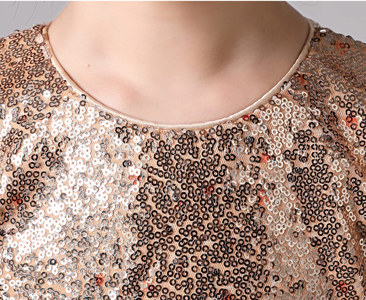 Sparkly Sequins Party Dress for Toddler & Little/Big Girls - Birthday, Dance, Pageant, Holiday & Special Occasion Outfit