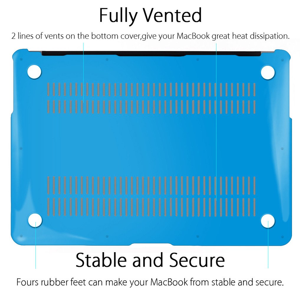 UESWILL Crystal Clear Hard Shell Case for MacBook Air 13-inch (2010-2017 Models A1466 A1369) - Aqua Blue Protective Cover | Lightweight & Scratch-Resistant | Perfect for School, Office & Travel Protection