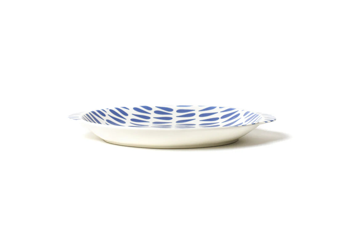 Iris Blue Drop Large Handled Platter - Elegant Serving Tray for Dinner Parties, Buffets & Home Decor | Perfect for Entertaining Guests & Displaying Appetizers