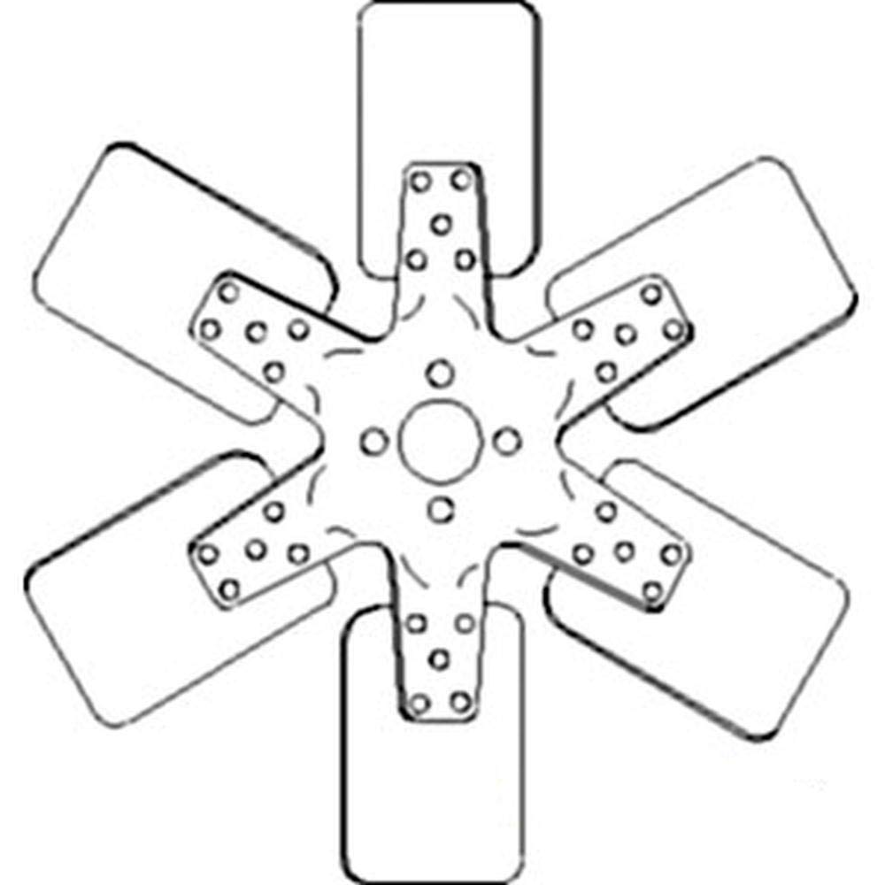 Stevens Lake Parts One New 6 Blade Cooling Fan for Case IH & International Harvester 3514/460/560 Tractors - Replaces A173716 - Perfect for Farm Equipment Maintenance & Tractor Cooling System Repair