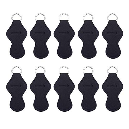 Valyria Sublimation Blanks Chapstick Holder Keychains - Bulk Pack of 10 Black Lipstick Holders for On-the-Go Convenience, Perfect for Gyms, Hiking, and Daily Essentials
