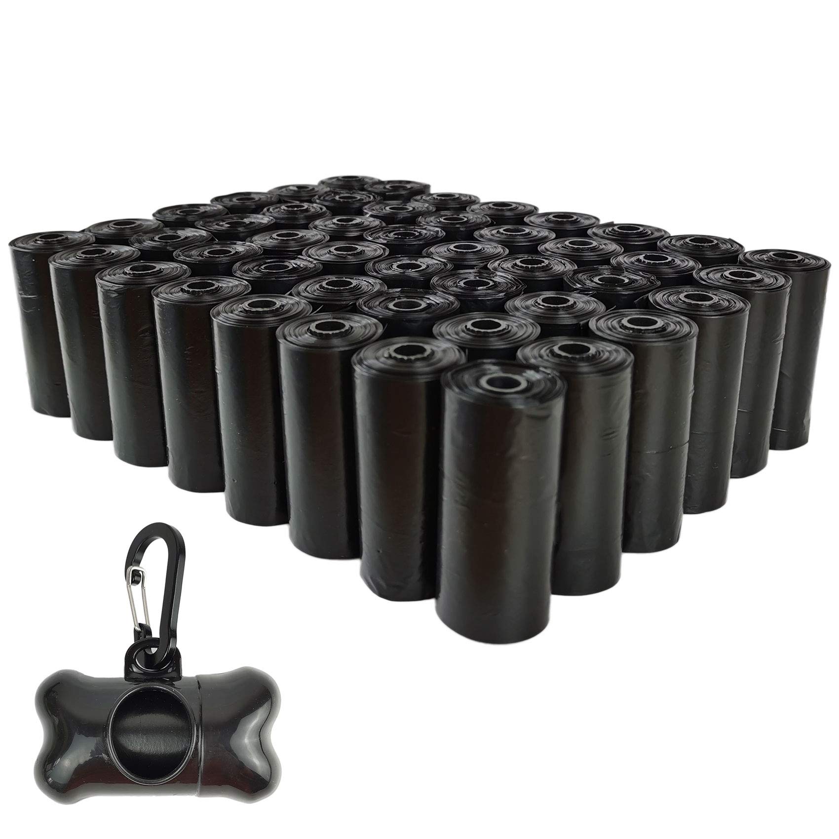 Premium Dog Poop Bags - 750 Count Pet Waste Bags with Dispenser & Leash Clip (50 Rolls, Black) | Biodegradable, Extra Thick & Scented for Easy Cleanup | Perfect for Walks, Parks & Travel with Your Dog