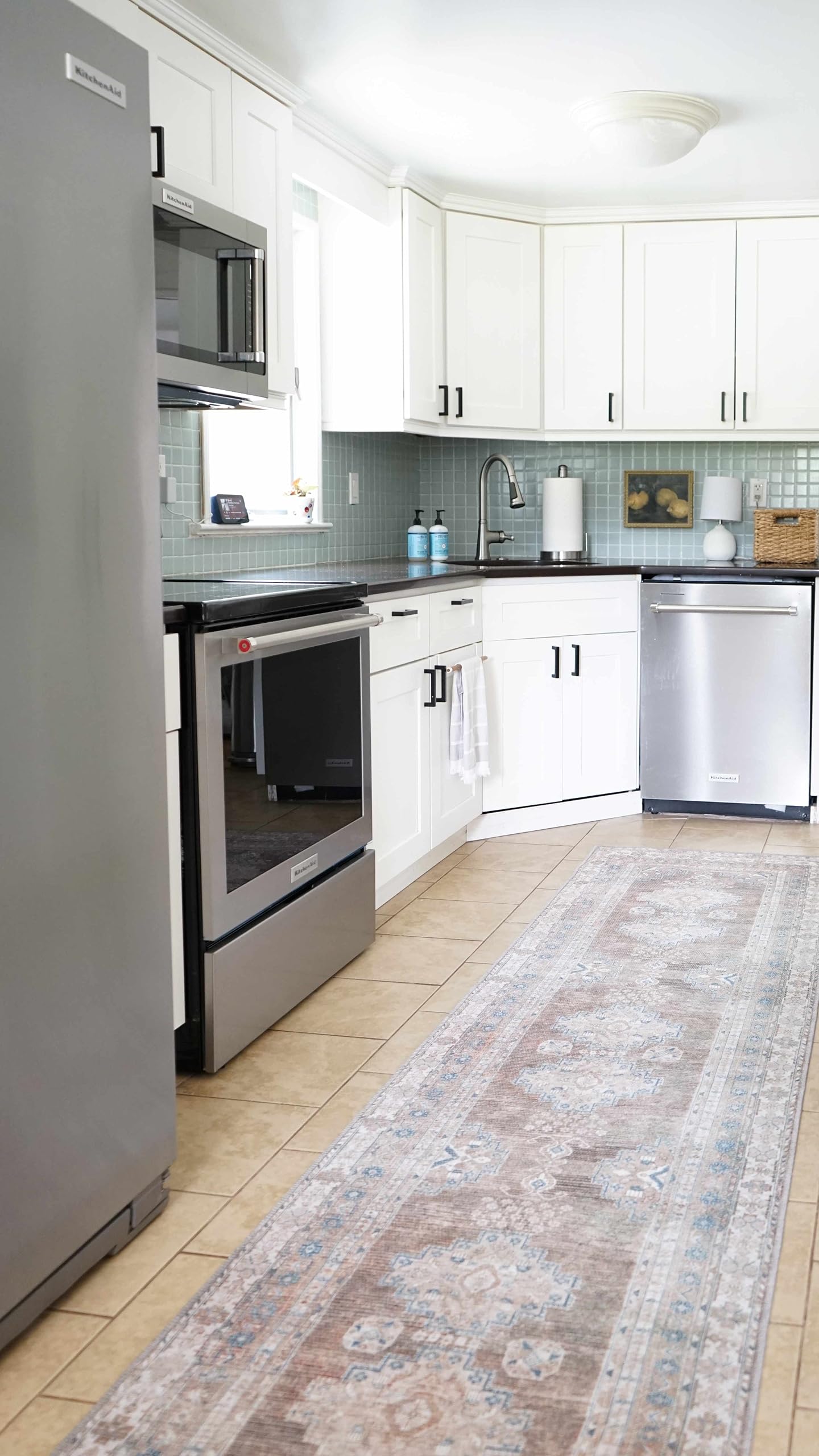 Machine Washable Vintage Distressed Oriental Medallion Area Rug - Stain & Water Resistant - 9'3