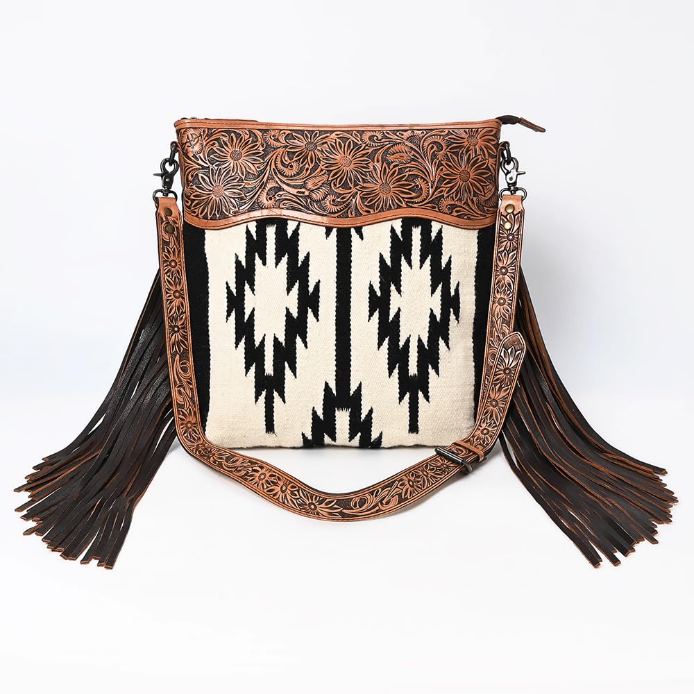 American Darling Signature Crossbody Bag – Genuine Hand-Tooled Saddle Blanket Leather Western Purse for Women | Stylish & Durable Shoulder Bag | Perfect for Casual Outings, Date Nights & Western Fashion