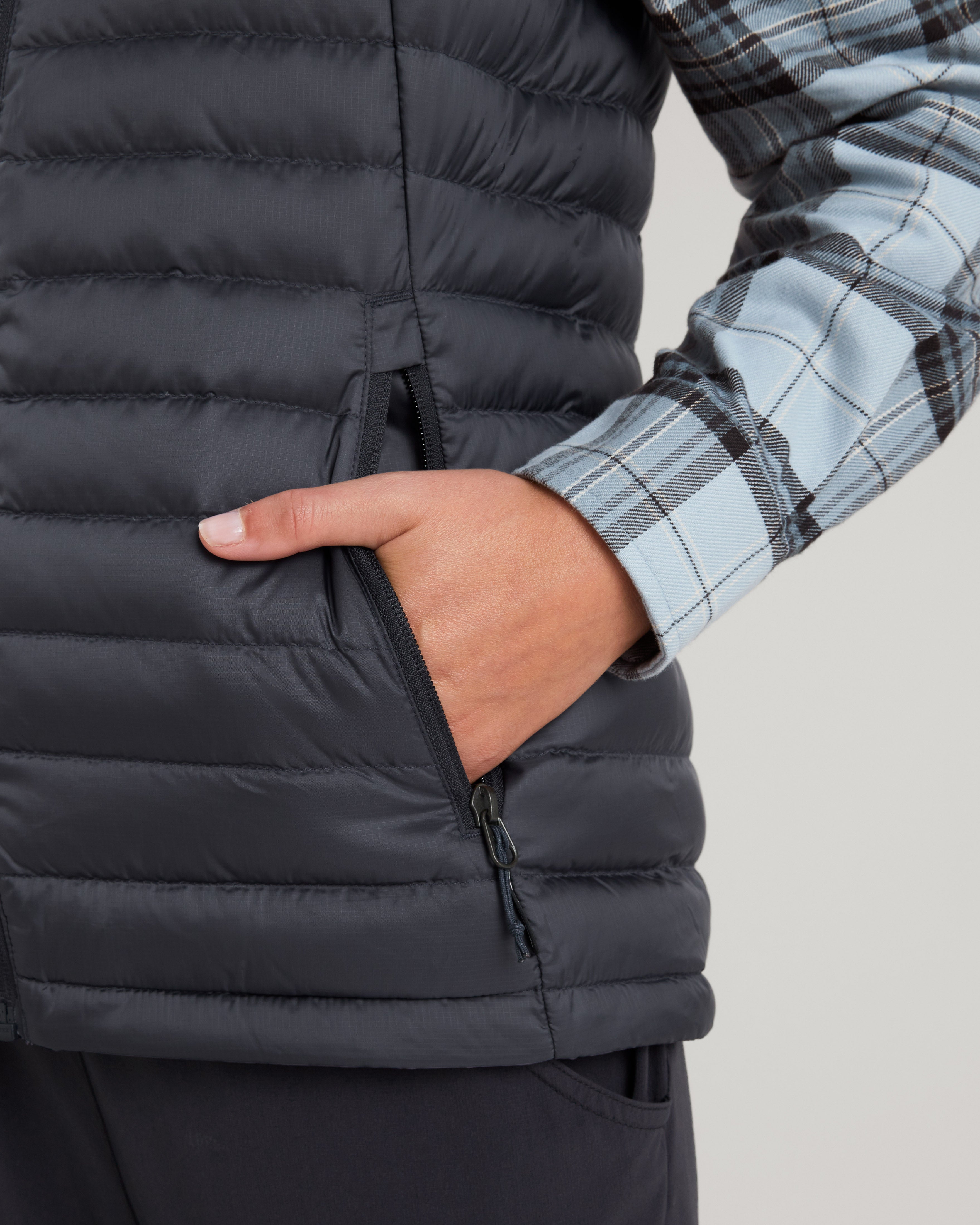 Women's Heli Hooded Down Vest - Lightweight Winter Puffer Jacket for Outdoor Activities, Hiking & Casual Wear - Night Black