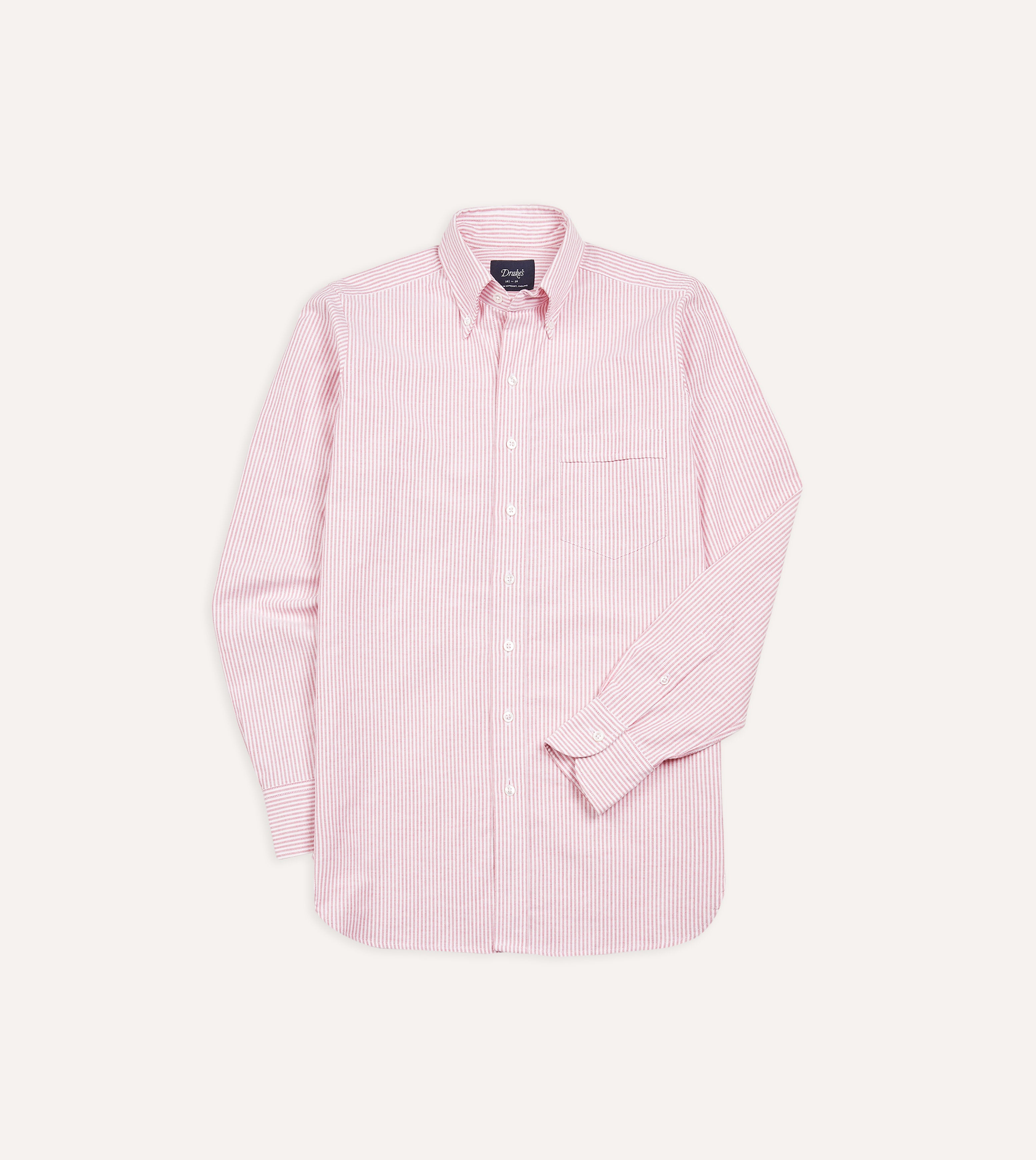 Pink Ticking Stripe Cotton Oxford Button Down Shirt for Women - Classic Casual & Office Wear - Perfect for Business, Dating and Daily Outfits