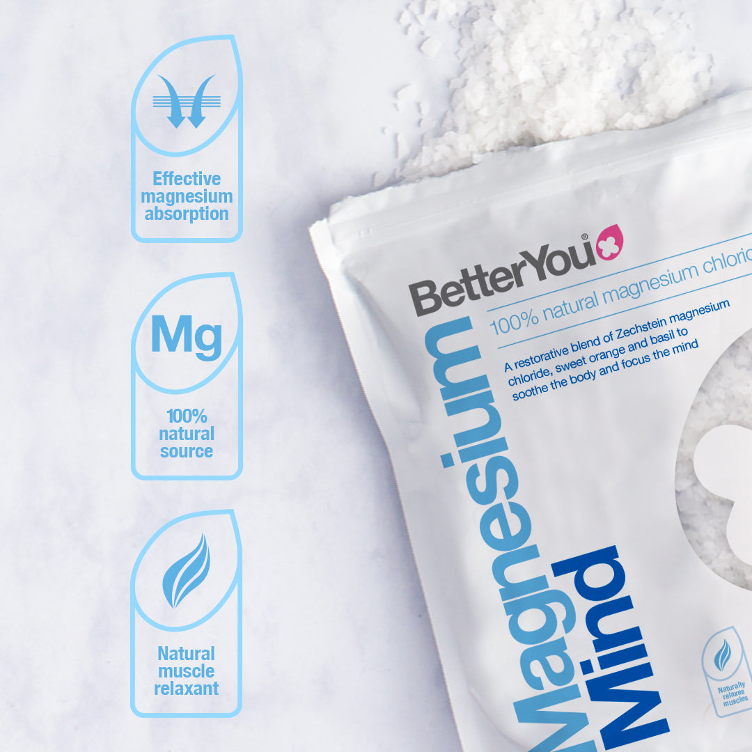 BetterYou Magnesium Flakes 750g - Pure Epsom Salt for Relaxation, Muscle Recovery & Stress Relief - Perfect for Bath Soaks, Foot Soaks & Skincare