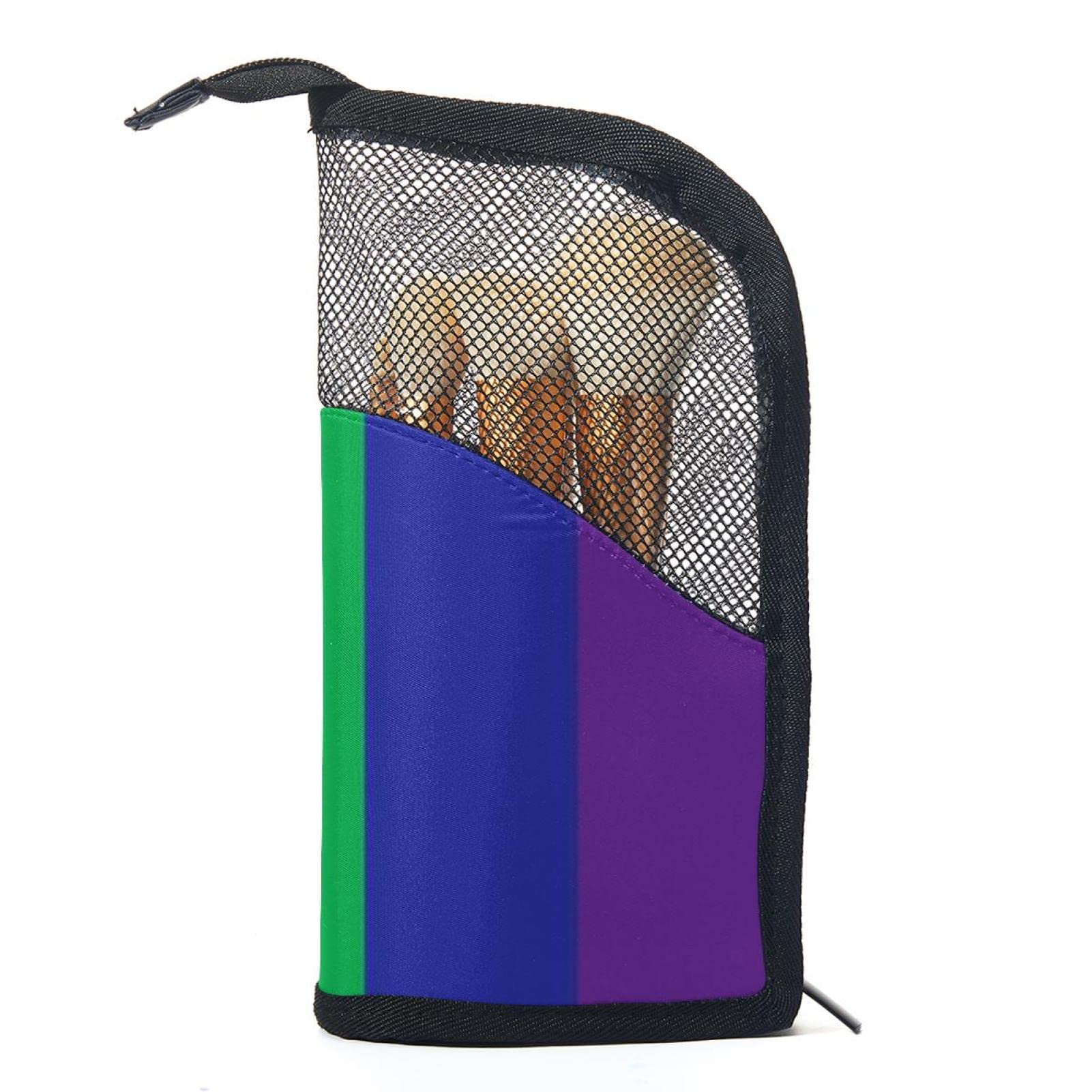 Rainbow Pride Makeup Brush Organizer Bag with 12 Slots - Portable Cosmetic Brush Holder Case for Travel & Home Storage - Perfect for LGBT Pride Events, Makeup Artists & Beauty Enthusiasts