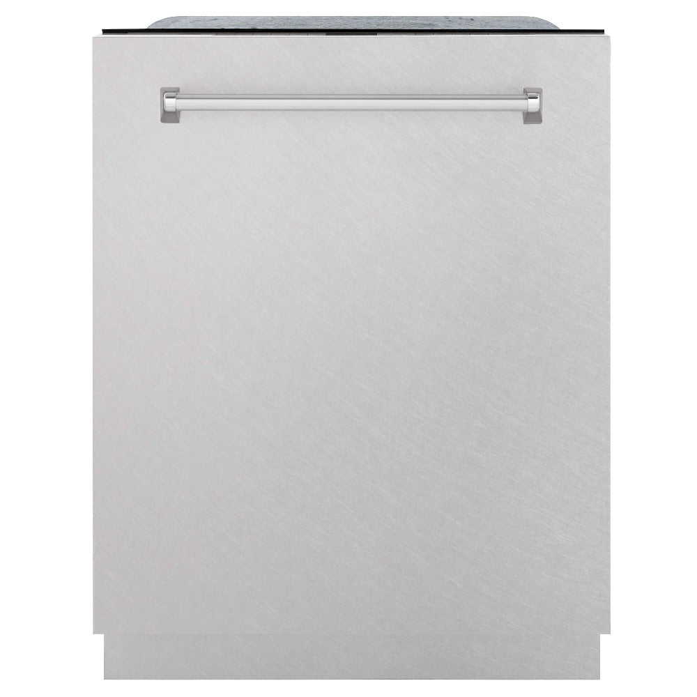 ZLINE 24 Inch Monument Series 3rd Rack Dishwasher - Touch Control, Satin Stainless Steel Panel, Stainless Steel Tub, Ultra Quiet 45dBa (DWMT SN 24) - Perfect for Modern Kitchens and Open-Concept Homes