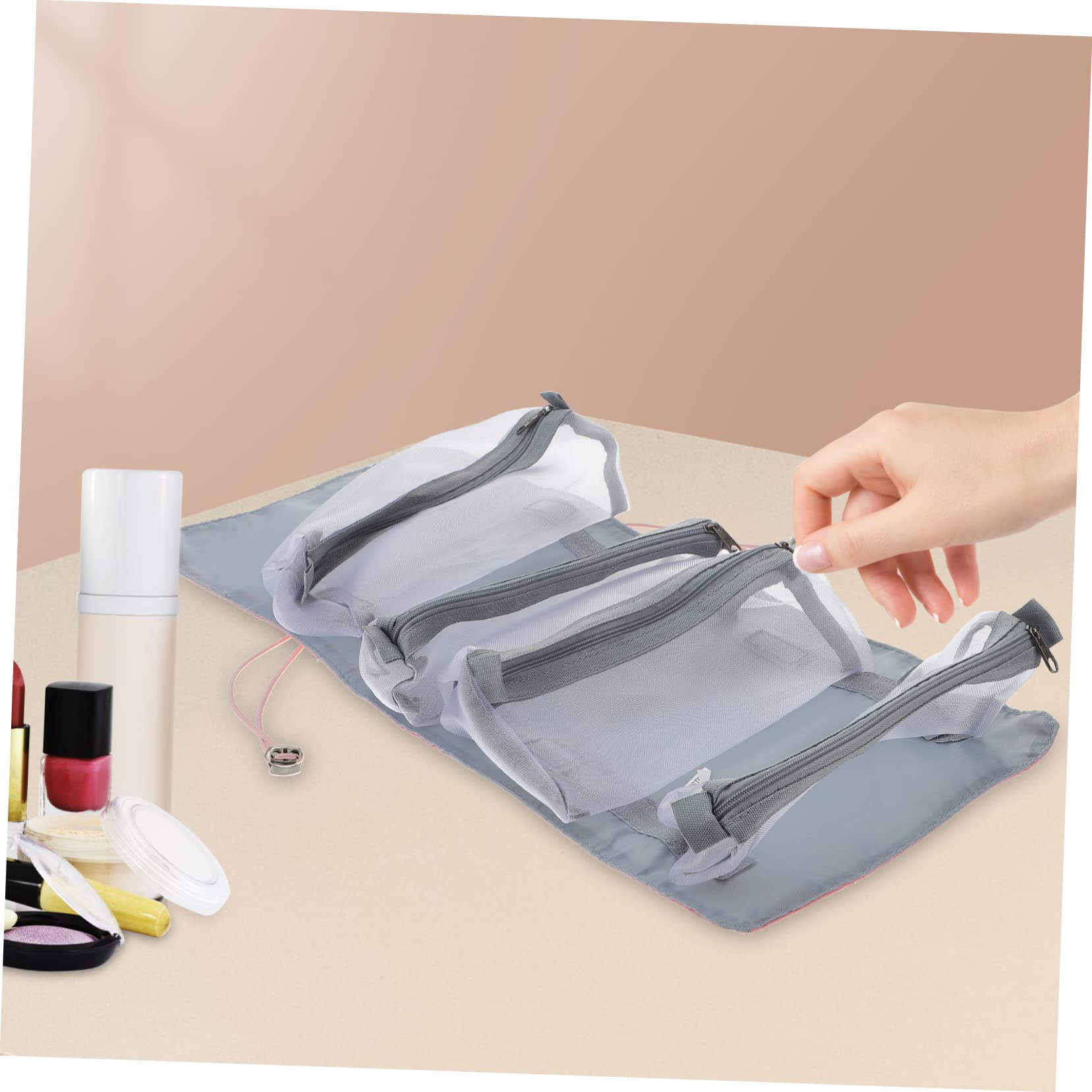 TENDYCOCO 4-in-1 Detachable Waterproof Cosmetic Bag - Multifunctional Travel Toiletry Organizer for Makeup, Shampoo & Skincare - Perfect for Airplane, Gym, Camping & Vacation Trips