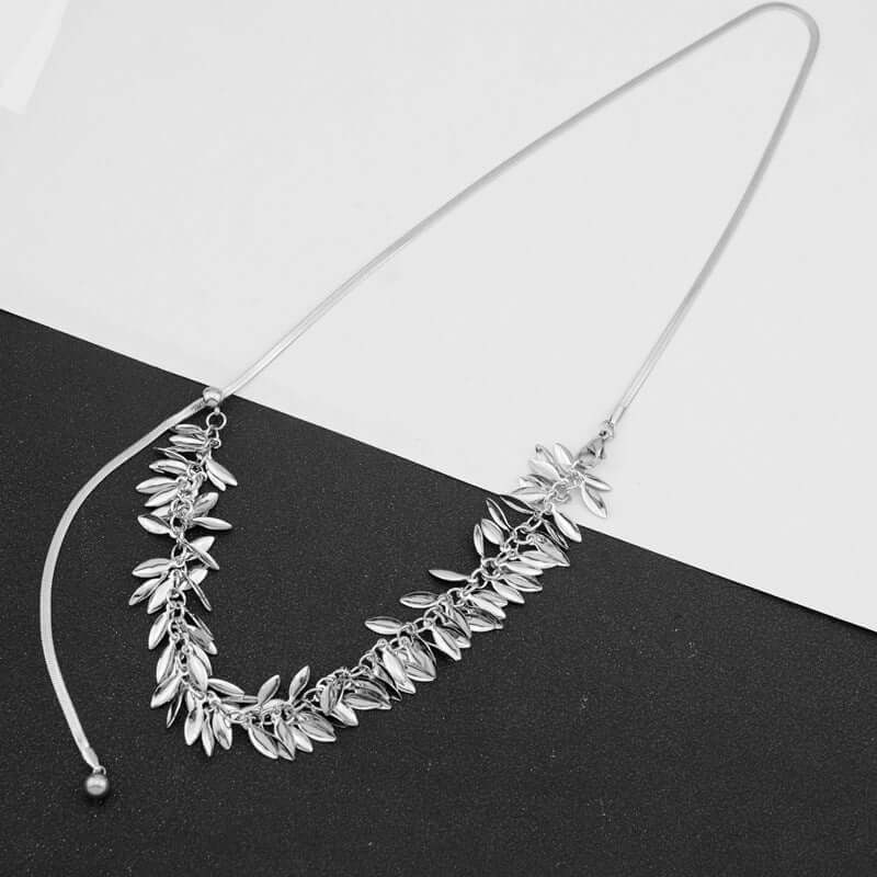 Sequin Leaf Multi-Way Y Chain Tassel Necklace for Women | Adjustable Layered Statement Jewelry | Perfect for Parties, Weddings & Evening Events | EH1775