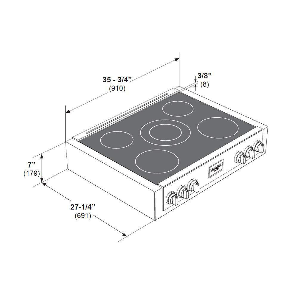 Fulgor Milano 36 Inch 600 Professional Series Stainless Steel Induction Cooktop with Glass Ceramic Top - F6IRT365S1 - Perfect for Modern Kitchens & Professional Cooking