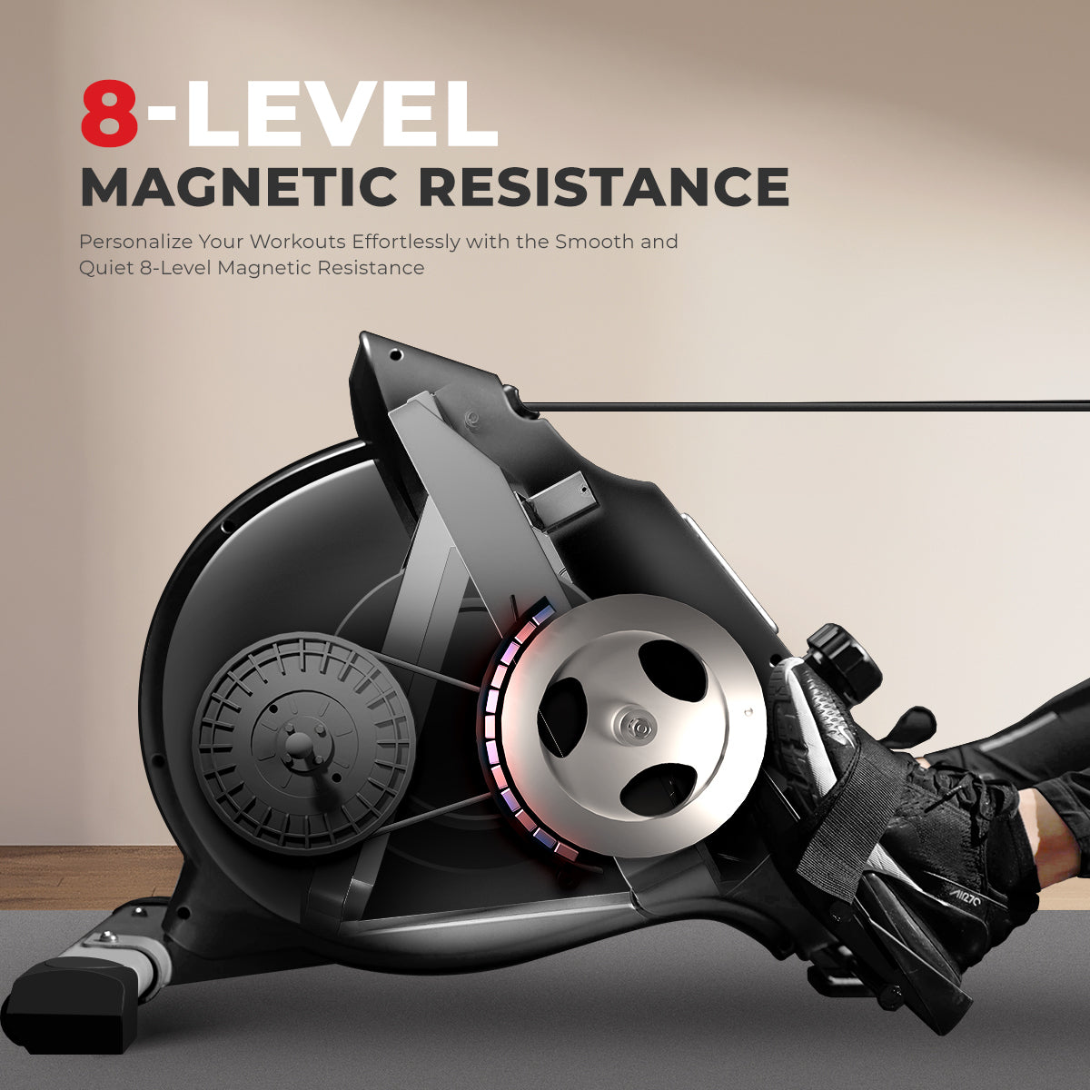 Magnetic Rowing Machine with LCD Monitor - Foldable Home Exercise Equipment for Full Body Workout | Perfect for Cardio Training & Indoor Fitness