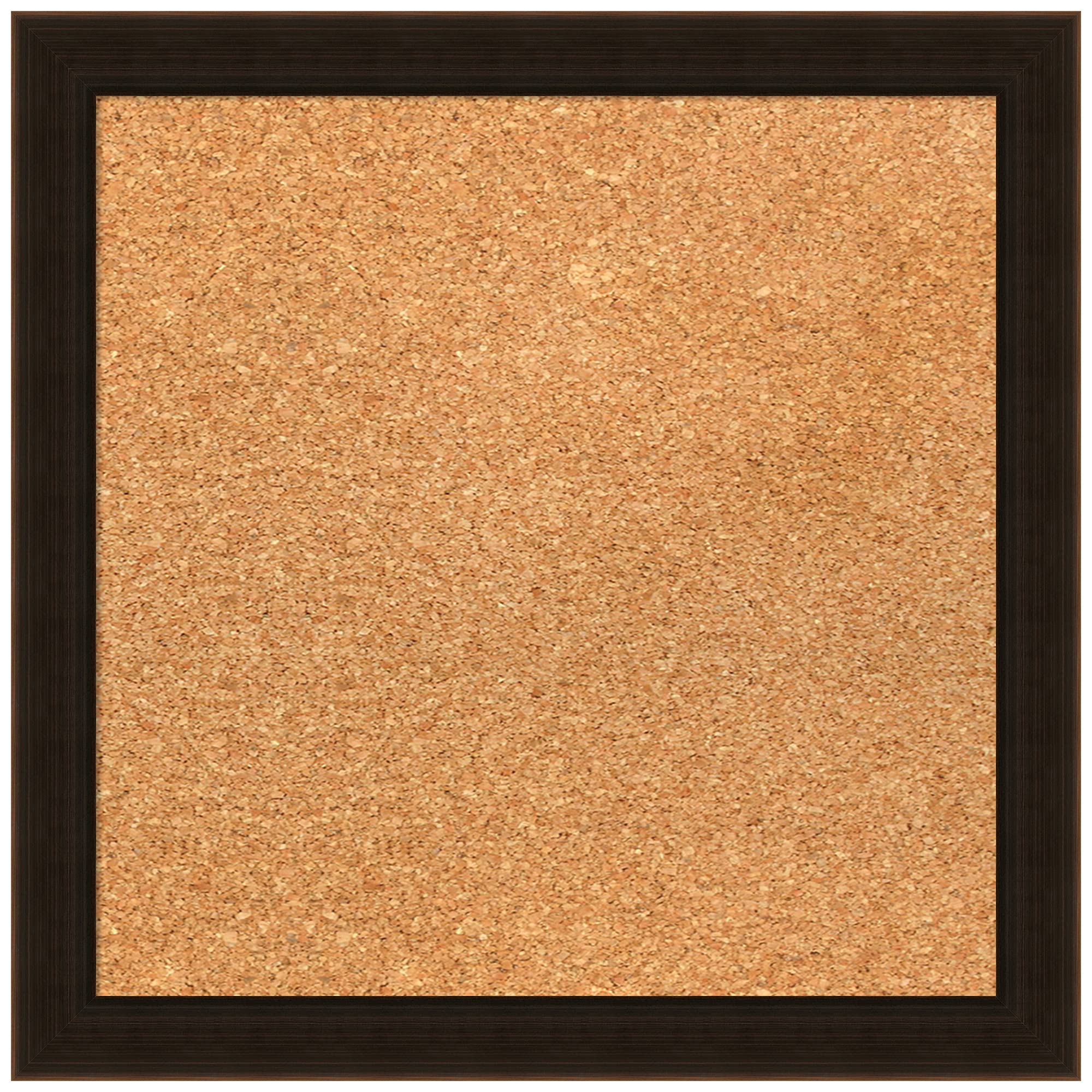 Custom Natural Cork Bulletin Board 16x16 Inches - Espresso Brown Wood Frame - Pin Board for Office, Home & School Organization - Various Sizes Available - Perfect for Notes, Photos & Reminders