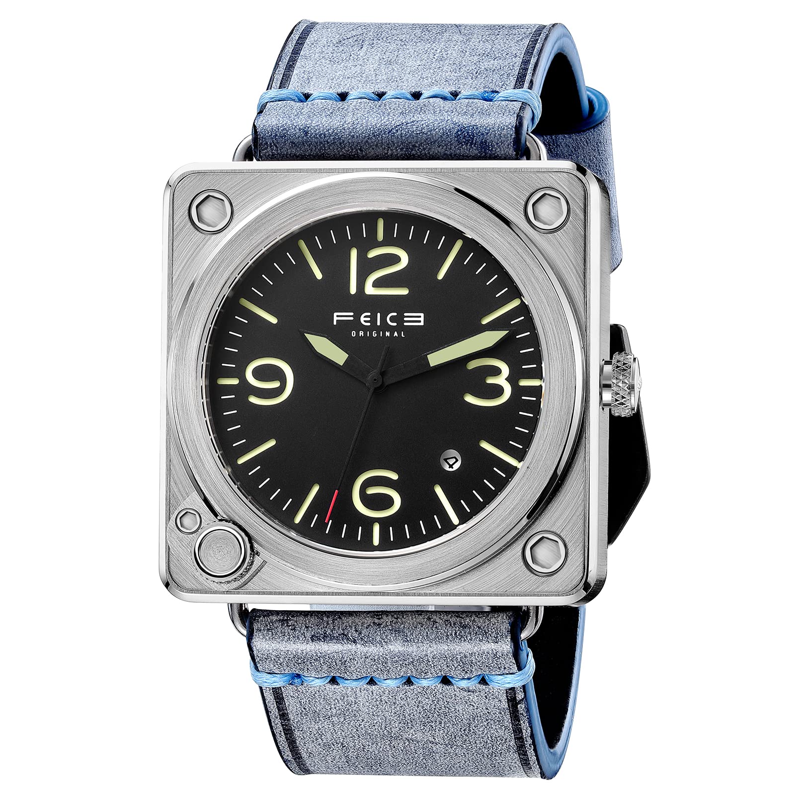 FEICE Men's Automatic Mechanical Watch - Waterproof Square Analog Luminous Wristwatch for Business & Casual Wear (Model FM508) | Perfect for Office, Dating & Formal Events