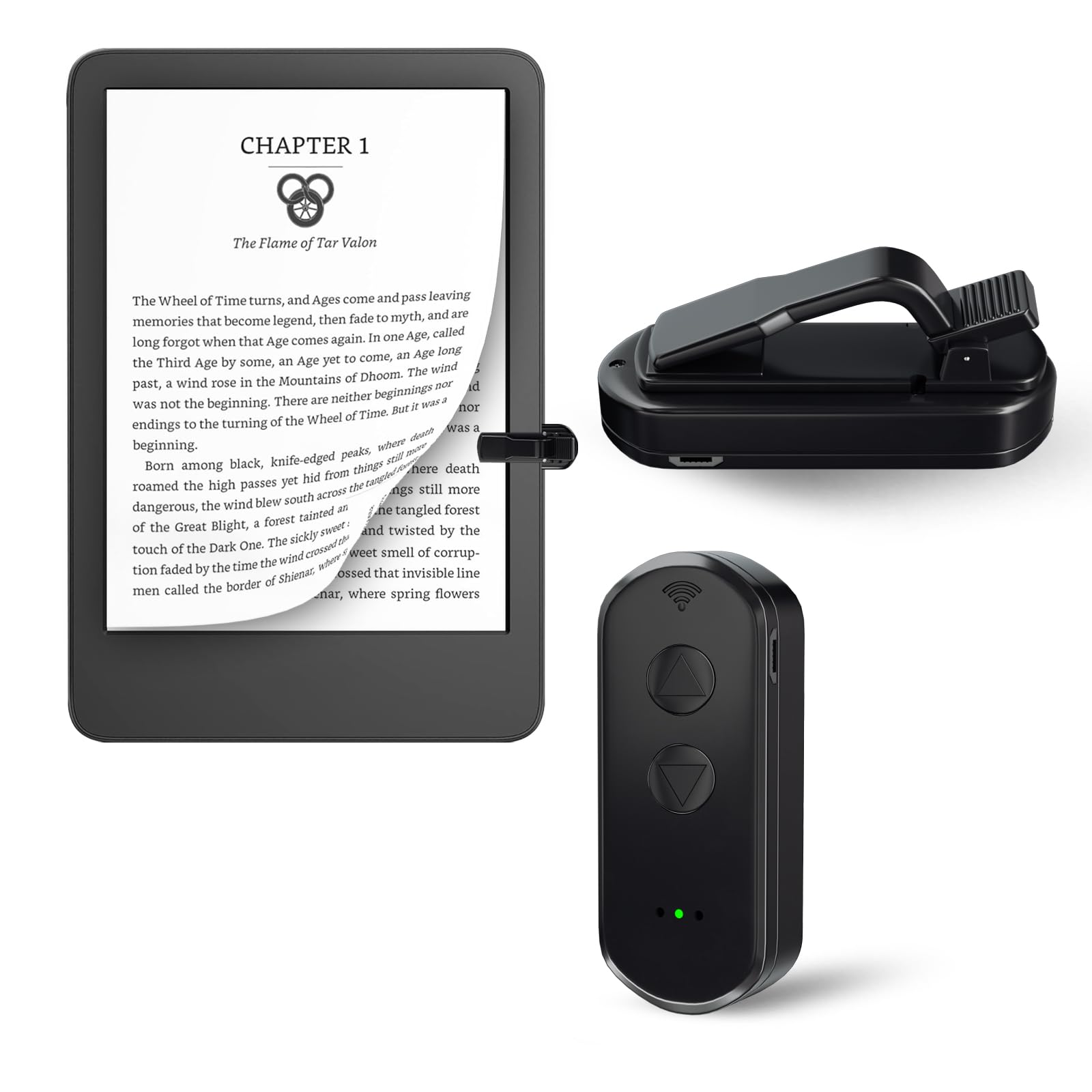 Wireless Remote Control Page Turner for Kindle Paperwhite, iPhone & iPad - Hands-Free Reading Aid for Books & Novels, Perfect for Photographers & Online Meetings (Ideal for Bedtime Reading, Classroom Presentations & Video Calls)