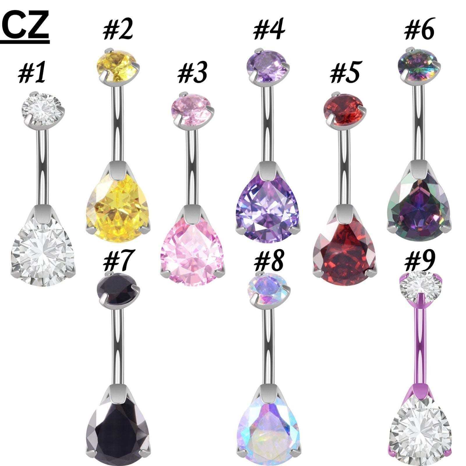 14G Opal Belly Button Rings - Coolest Navel Piercing Jewelry for Women | DL051 | Perfect for Summer, Beach, and Everyday Fashion