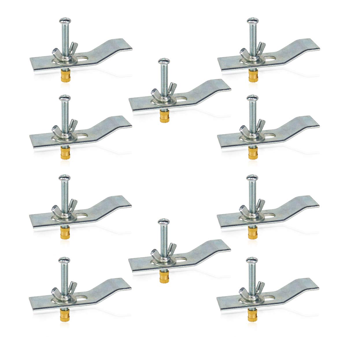 Daisypower 10-Pack Epoxy Undermount Sink Brackets & Clips - Heavy Duty Kitchen & Bathroom Sink Support Kit for Secure Installation (Perfect for Granite, Quartz & Marble Countertops)