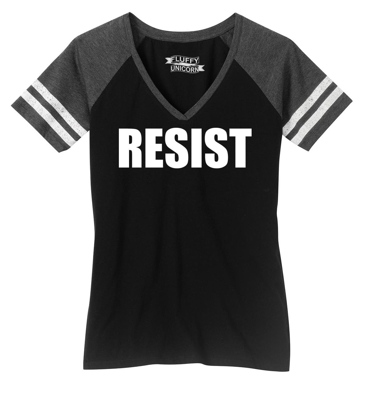 Funny Anti-Trump Political T-Shirt for Women - V-Neck Sarcastic Resist Tee - Perfect for Protests, Rallies & Liberal Events