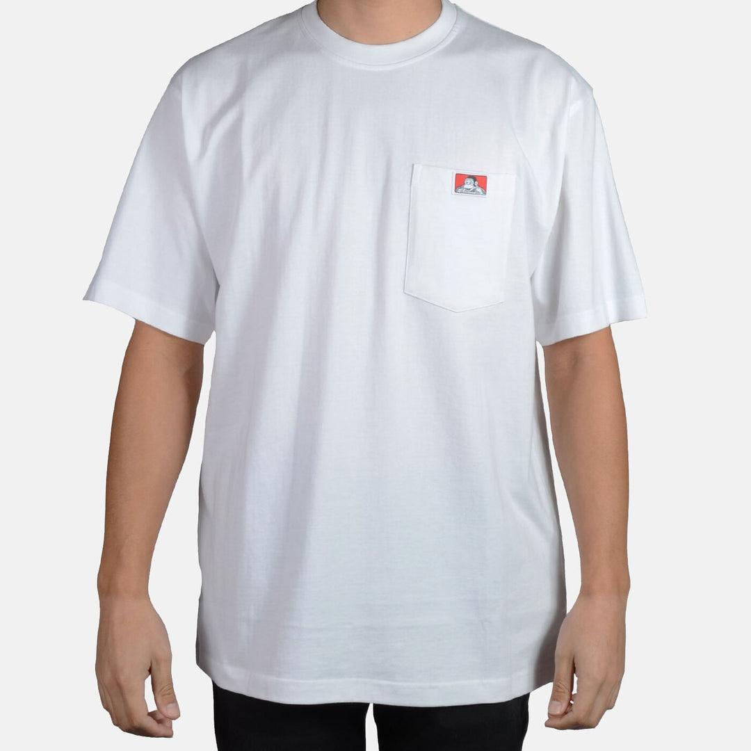 Heavy Duty Short Sleeve Pocket T-Shirt for Men - Durable Cotton Work Shirt with Chest Pocket - White - Perfect for Construction, Landscaping & Outdoor Work