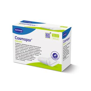 Sterile Cosmopor Silicone Absorbent Island Dressing 2 x 2.8 Inch - Wound Care Bandage with 1 x 1.6 Inch Pad for Post-Surgical, Burns & Chronic Wounds | Medical First Aid Supplies