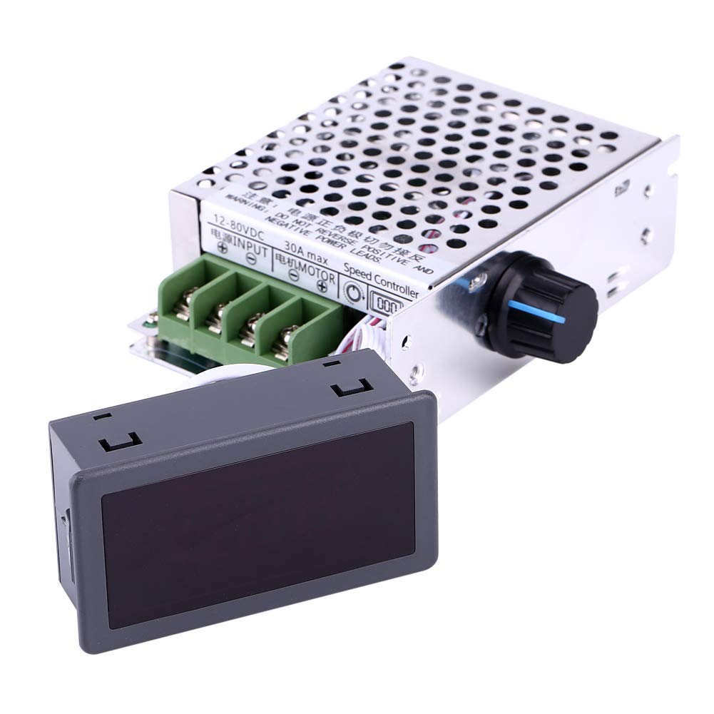 12V-80V 30A PWM DC Motor Speed Controller with LCD Display - Variable Speed Motor Driver for Router, Electric Motors | Digital Control, Durable Case | Perfect for DIY Projects, CNC Machines, and Power Tools