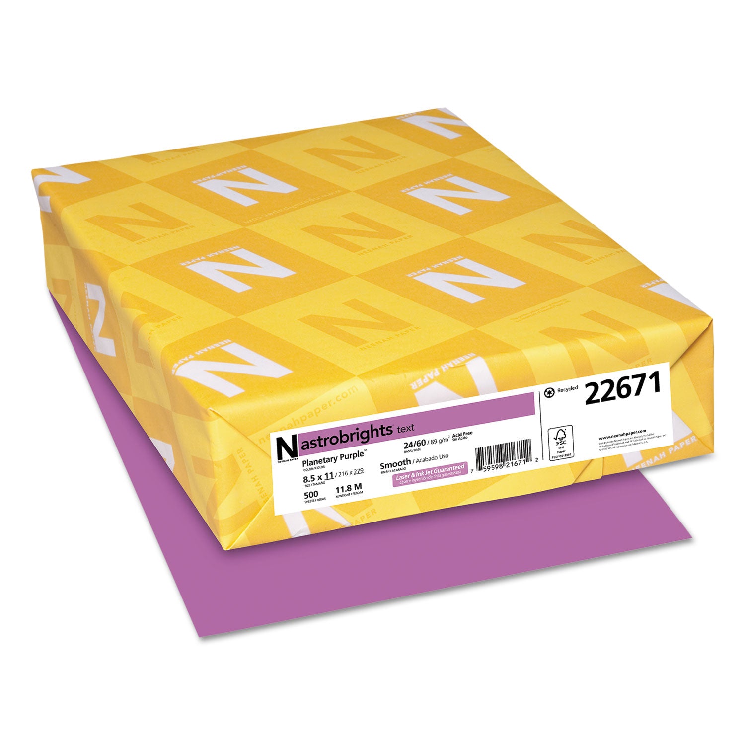 Astrobrights® Planetary Purple Colored Paper - 24 lb Bond Weight, 8.5 x 11 Inches, 500 Sheets per Ream - Vibrant Office & School Supplies for Projects, Presentations & Crafting
