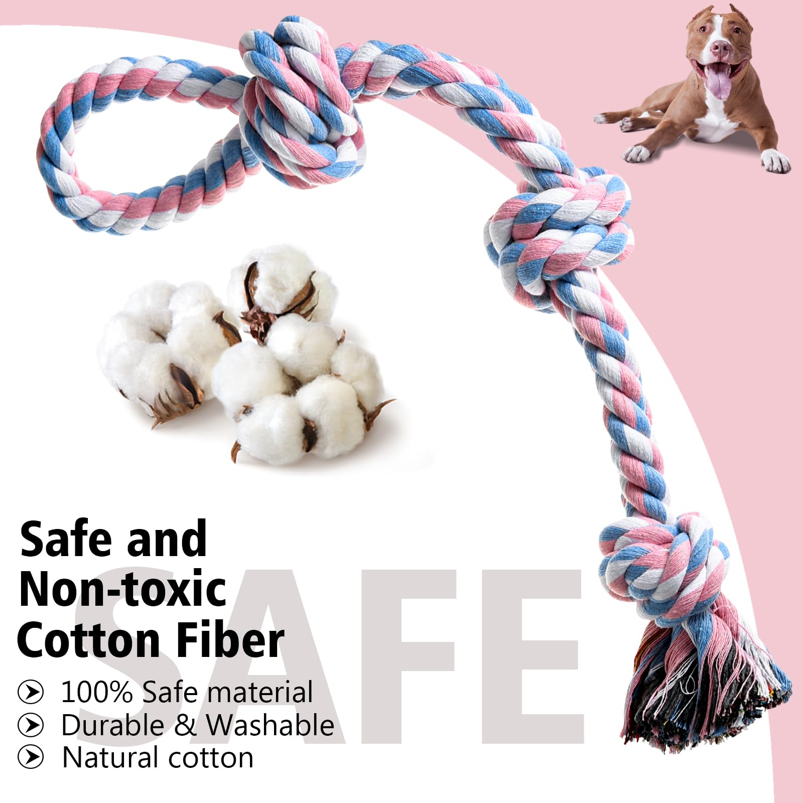 Indestructible Dog Rope Toys for Aggressive Chewers - Tough Puppy Chew Toys for Teething, Boredom & Dental Cleaning - Durable Tug of War Toy for Small to Large Breed Dogs | Perfect for Playtime, Training & Teeth Cleaning at Home or Outdoors