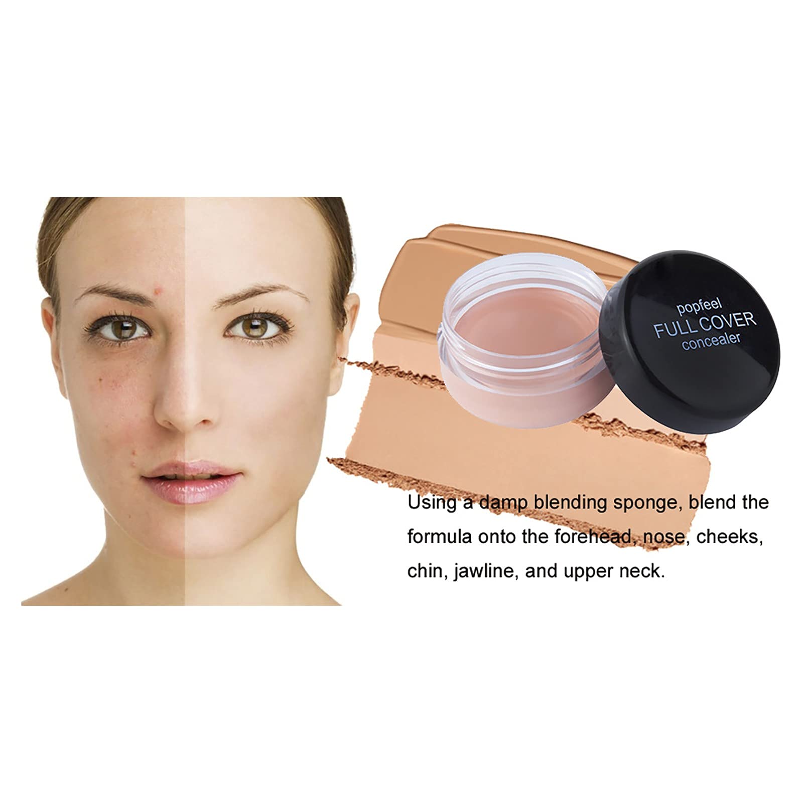 Waterproof Tattoo Cover Up Makeup & Scar Concealer - Professional Skin Concealer for Dark Spots & Blemishes with Foundation Brush Kit | Ideal for Tattoo Covering, Scar Camouflage & Everyday Makeup