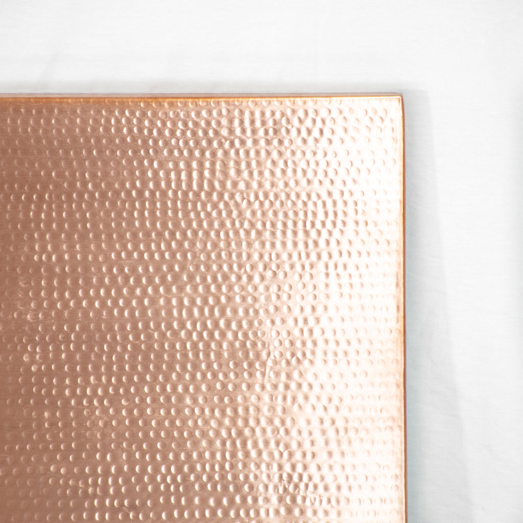 Hammered Copper Square Table Top - Raw Copper Finish for Dining, Coffee, or Side Tables - Rustic Home Decor & Wedding Centerpiece