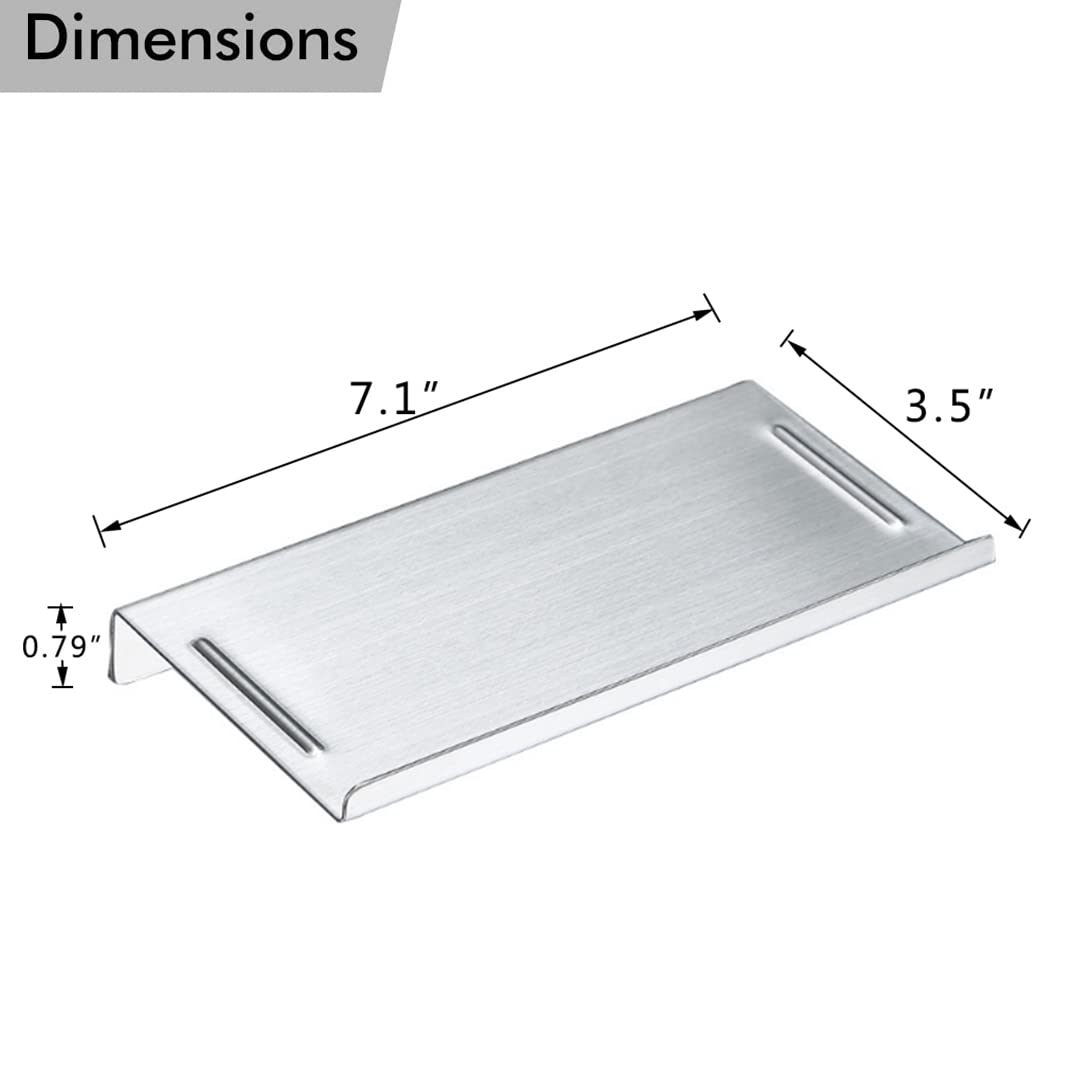 Stainless Steel Anti-Slip Wall Mounted Phone Holder Stand - Bathroom Shelf for Smartphones, Small Speakers & Baby Wipes | Polished Chrome Finish | Perfect for Showers, Kitchen Countertops & Bedroom Organization